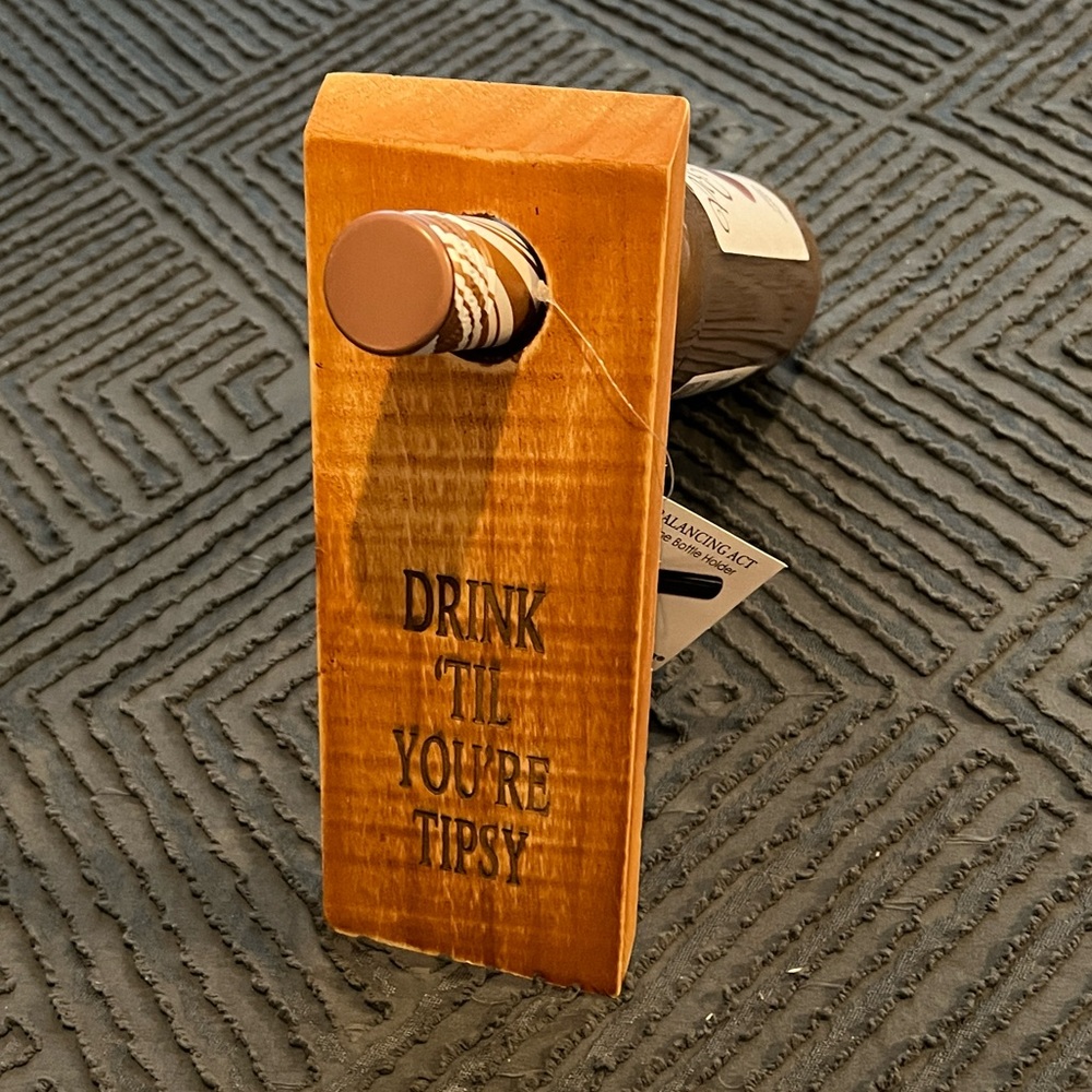 GANZ Balancing Act Wooden Wine Bottle Stand